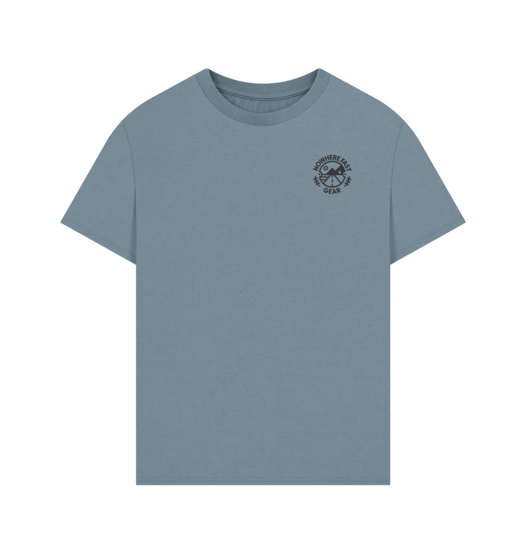 Stone Blue Unisex Oversized T Shirt - Grey Logo