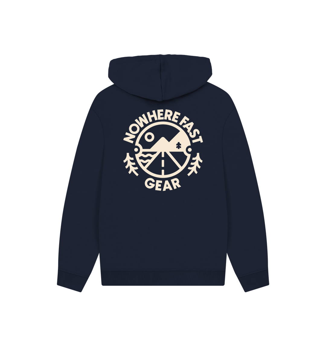 Navy Printed Hoody