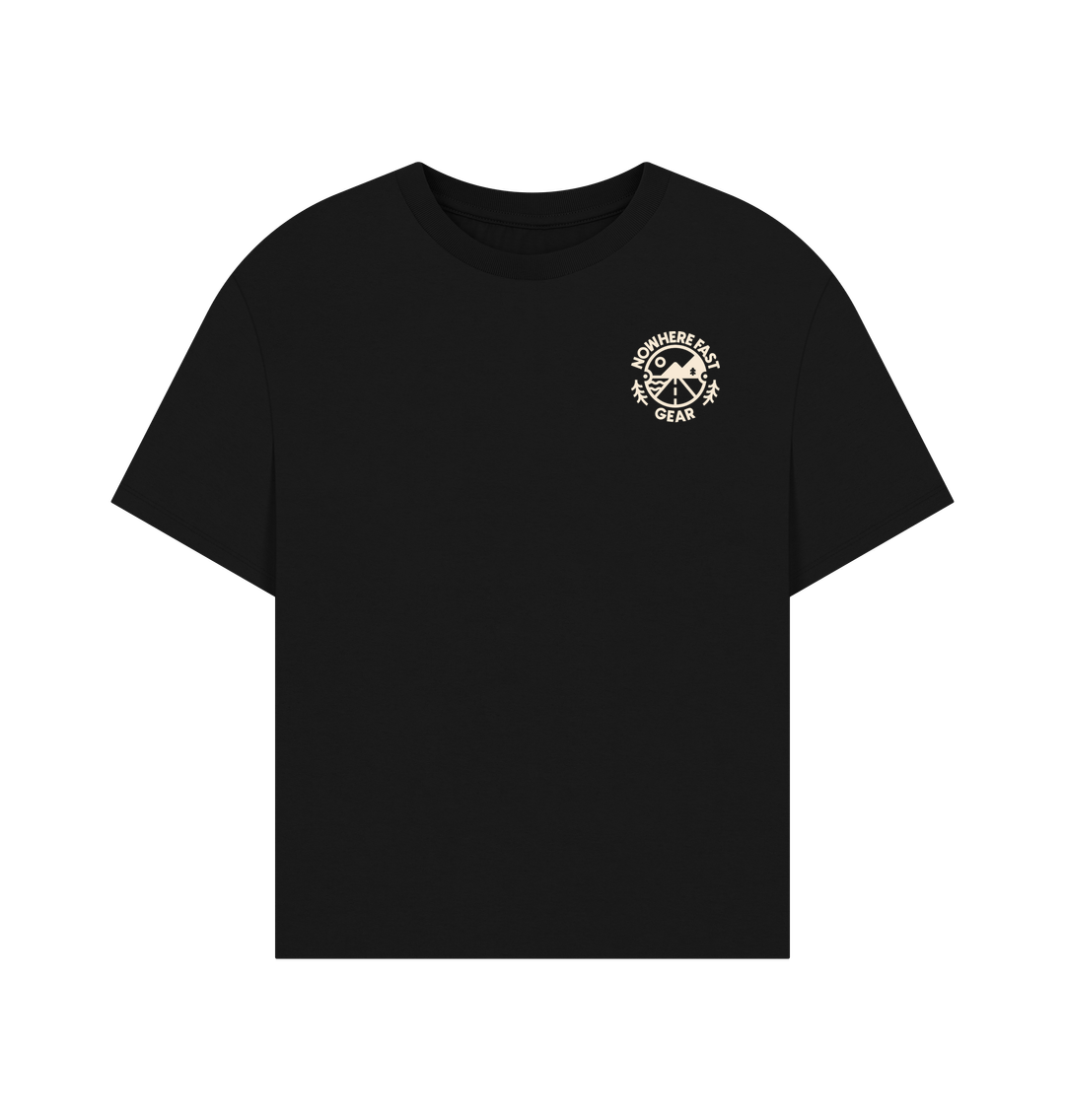 Black Women's Oversize T Shirt - Cream Logo