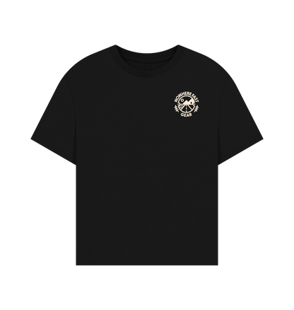 Black Women's Oversize T Shirt - Cream Logo