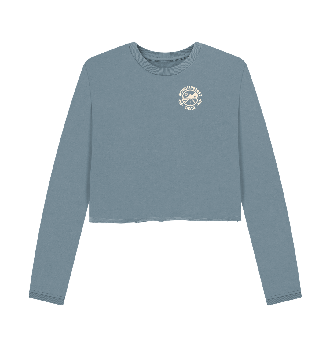 Stone Blue Women's Cropped Sweater