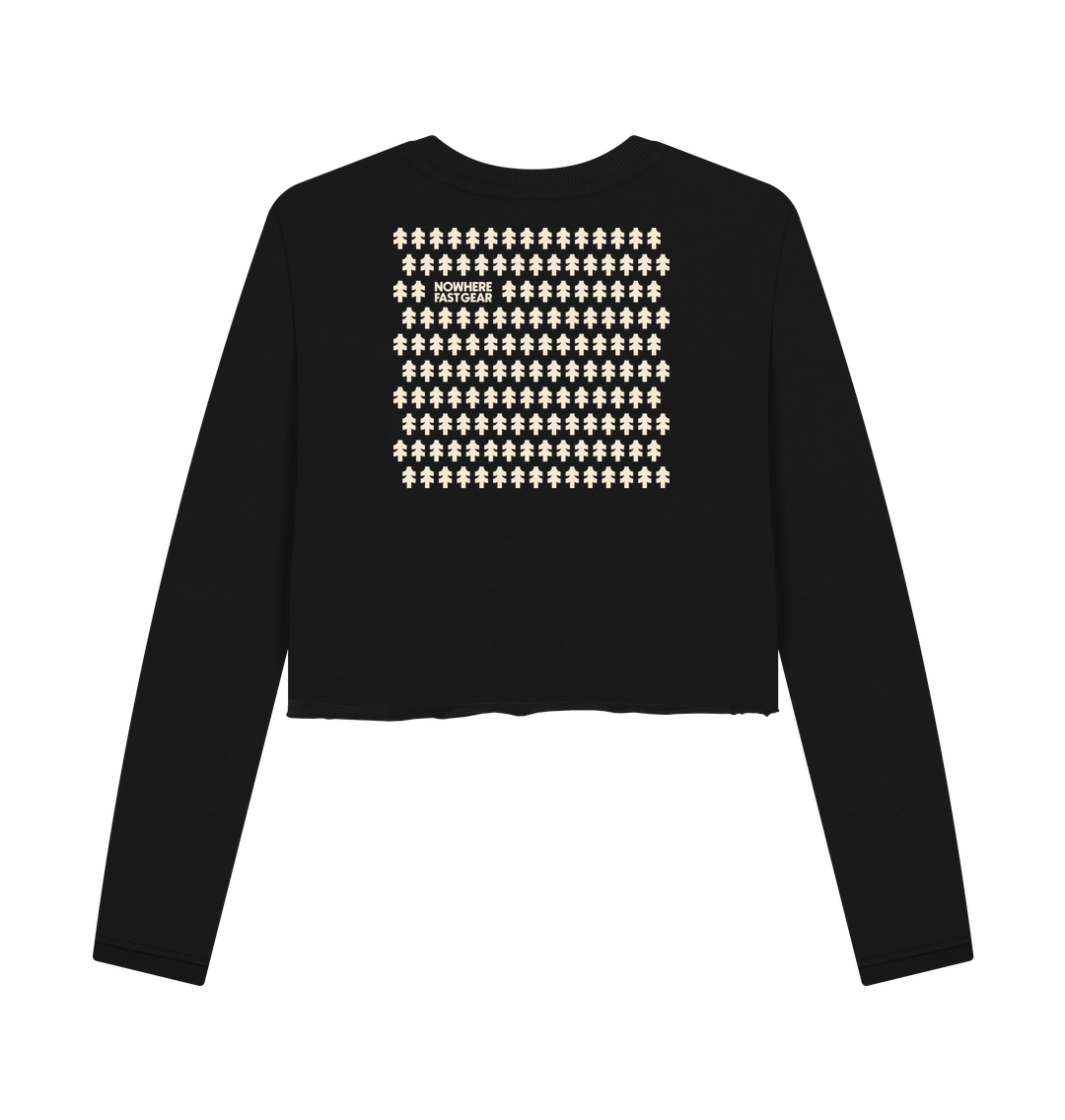 Black Printed Boxy Jumpers Back