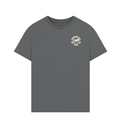 Slate Grey Men's Oversized T Shirt - Cream Logo