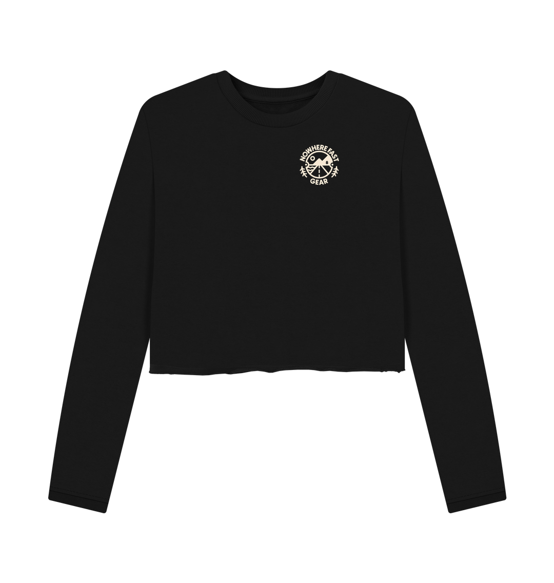 Black Printed Boxy Jumpers Front