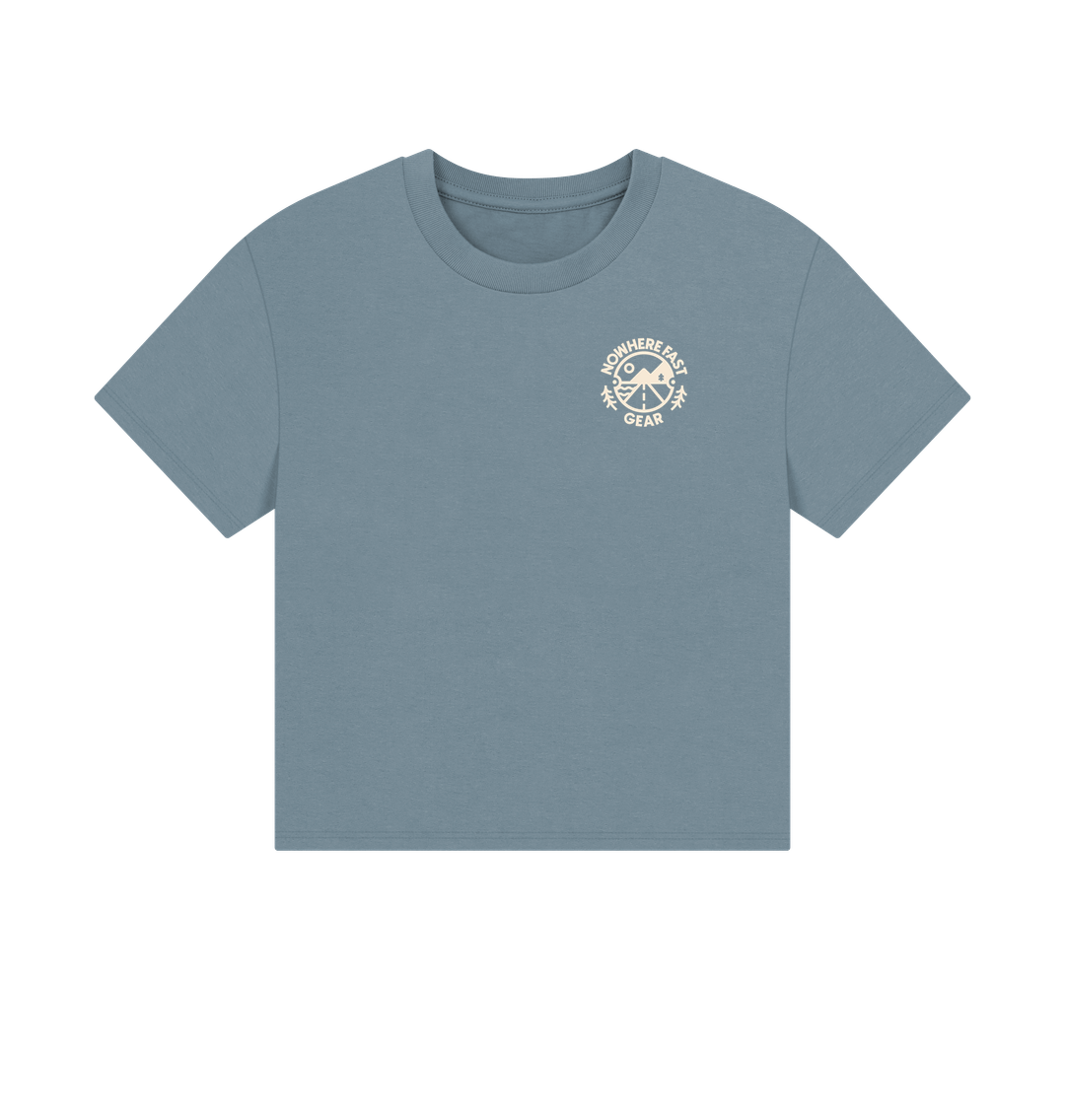 Stone Blue Printed T-shirt Front