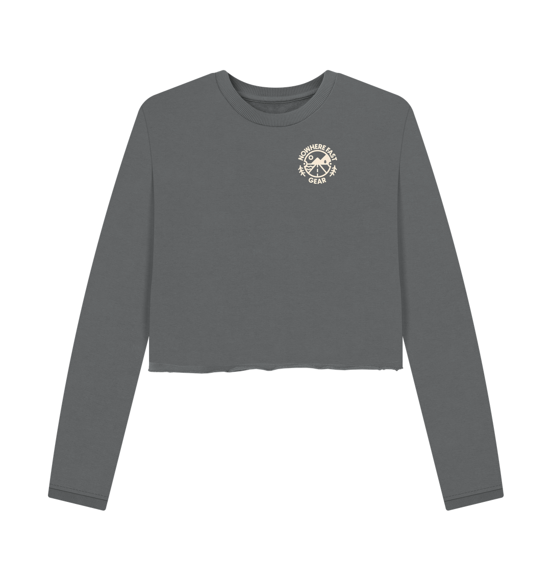 Slate Grey Printed Boxy Jumpers Front