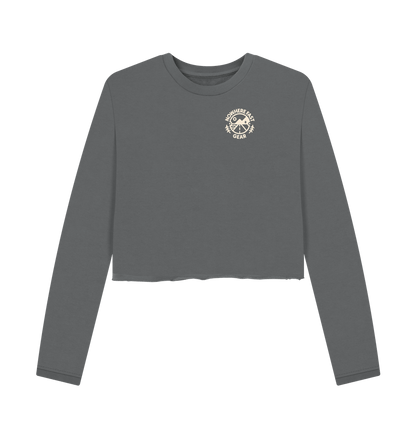 Slate Grey Printed Boxy Jumpers Front
