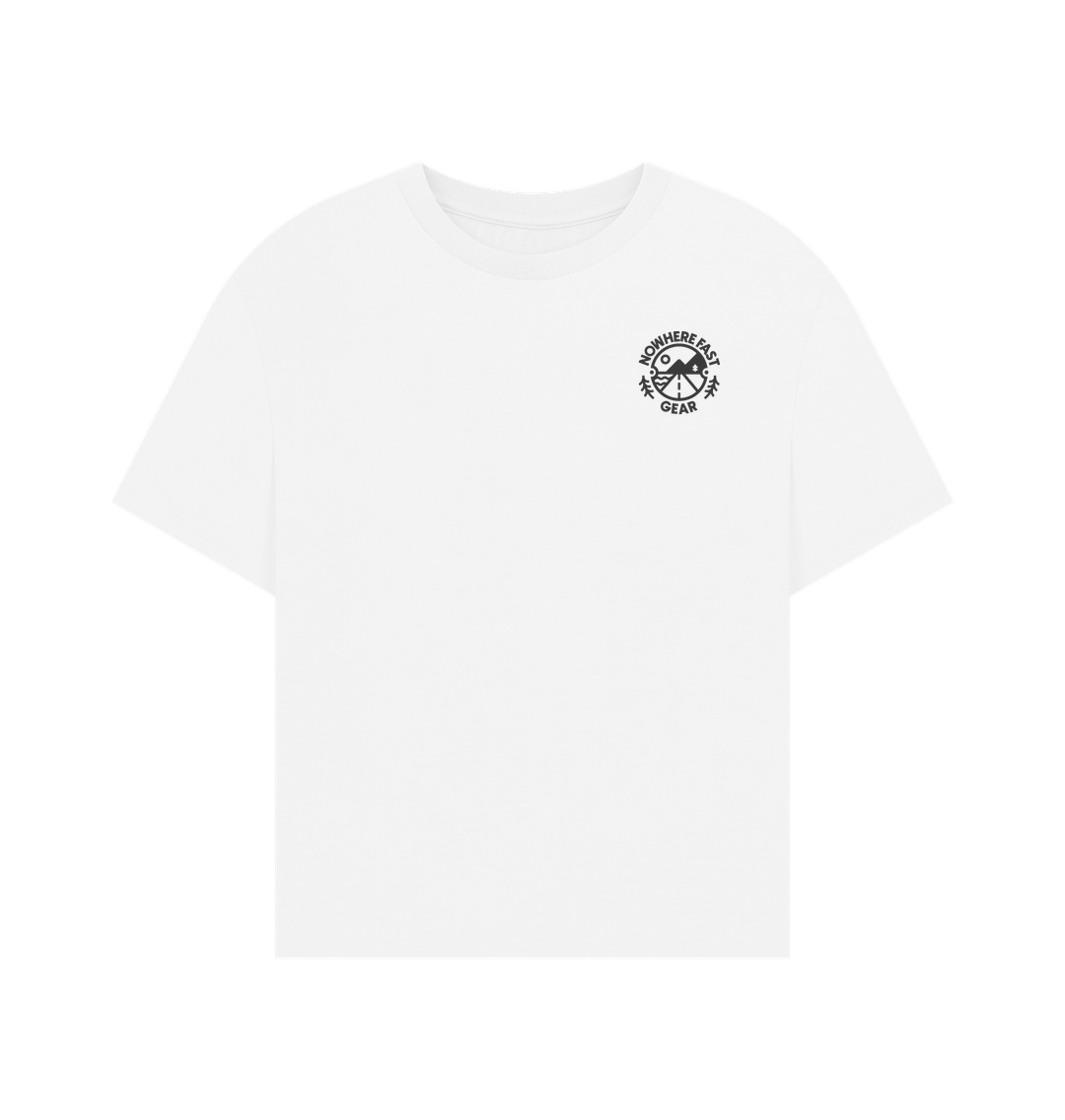 White Women's Oversize T Shirt - Grey Logo