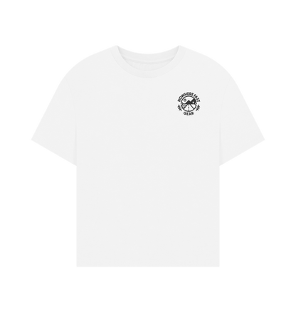 White Women's Oversize T Shirt - Grey Logo