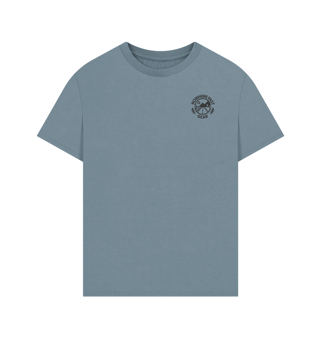 Stone Blue Men's Oversized T Shirt - Grey Logo