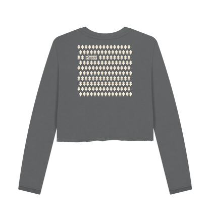 Slate Grey Printed Boxy Jumpers Back