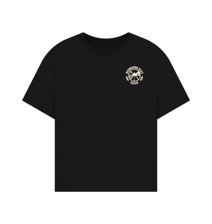 Black Women's Oversize T Shirt - Cream Logo