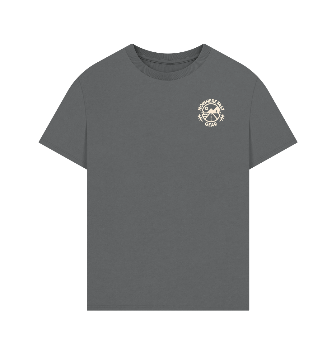 Slate Grey Men's Oversized T Shirt - Cream Logo