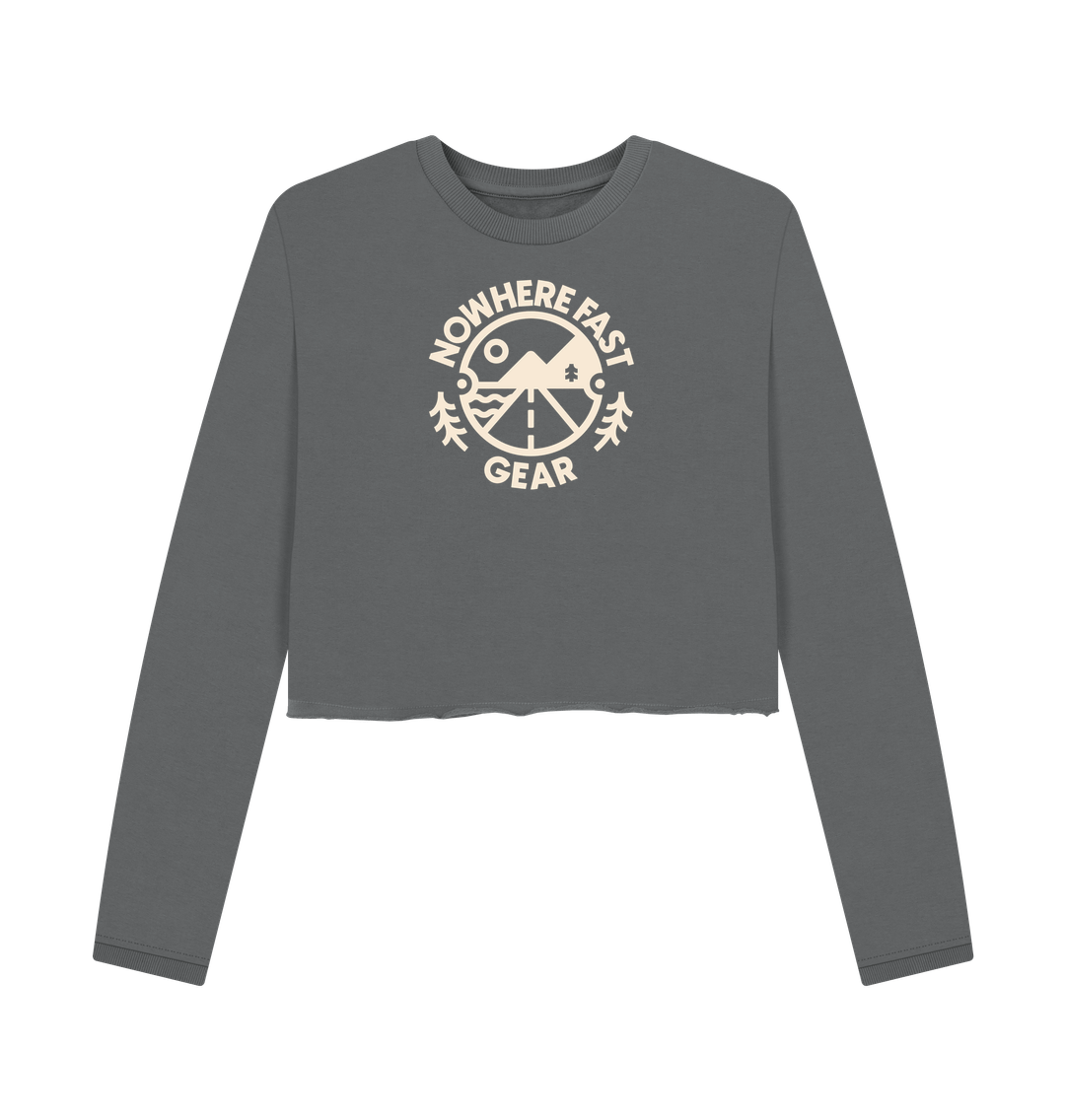 Slate Grey Women's Cropped Sweater - NFG