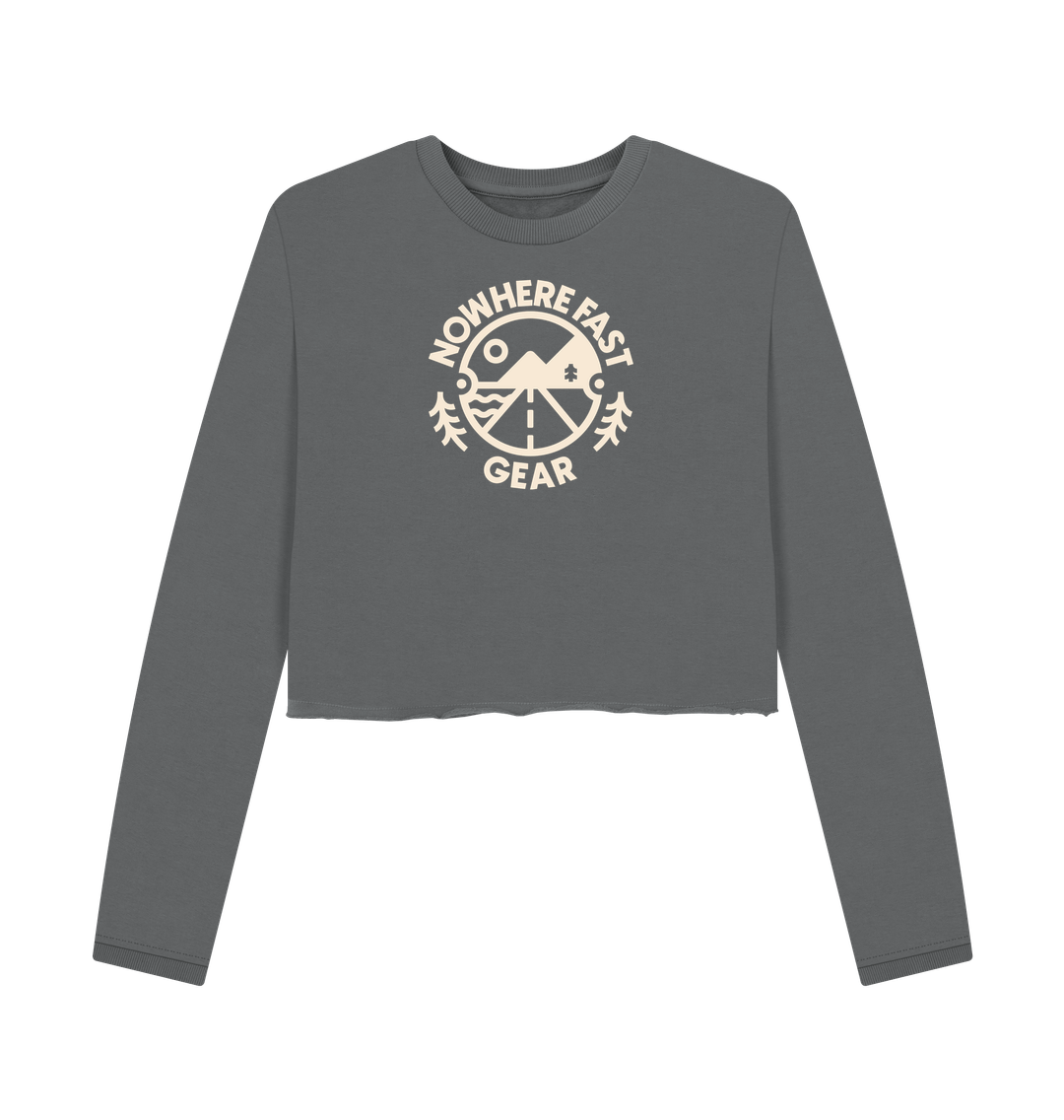Slate Grey Printed Boxy Jumpers Front