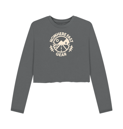 Slate Grey Printed Boxy Jumpers Front
