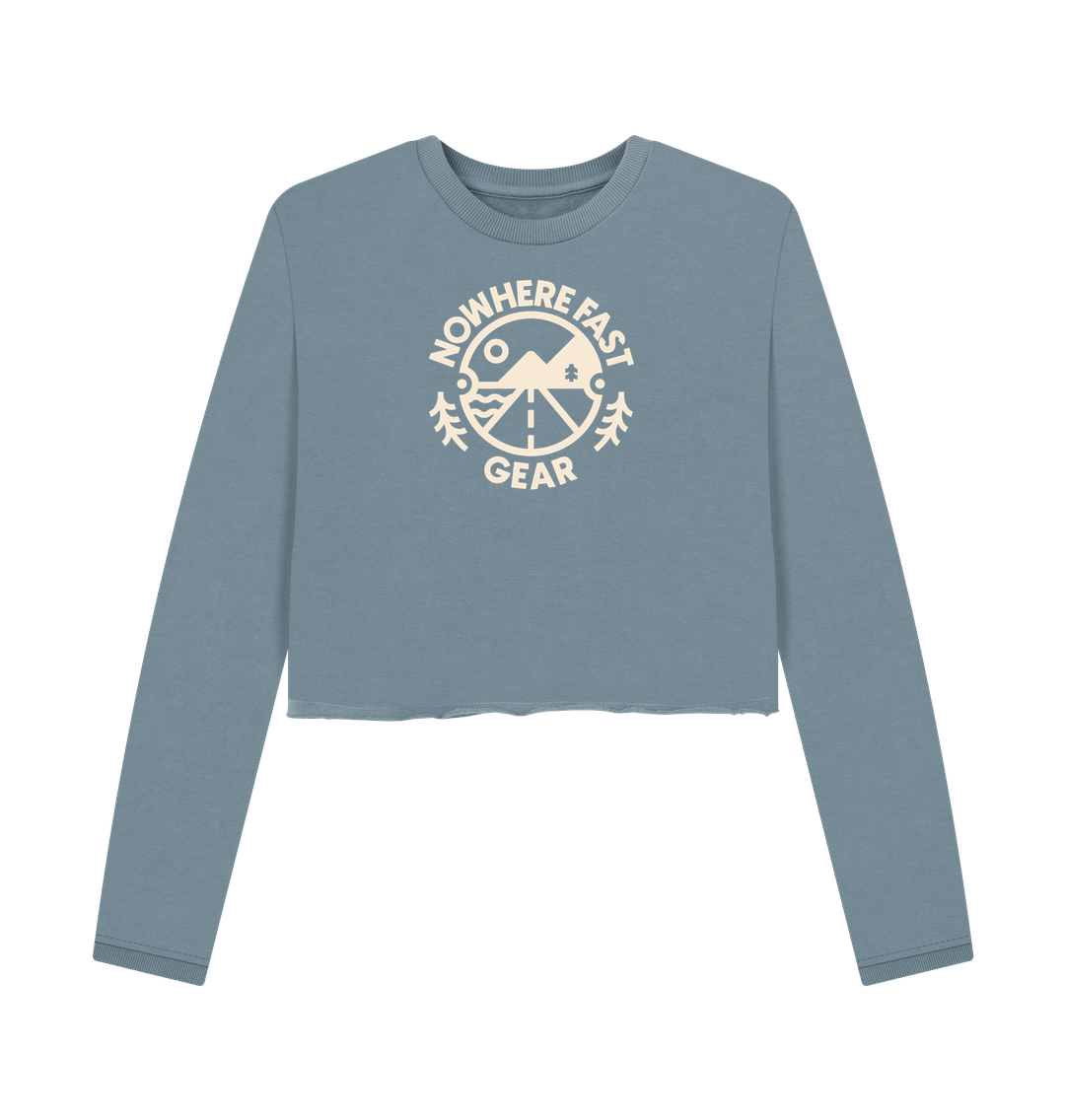 Stone Blue Women's Cropped Sweater - NFG