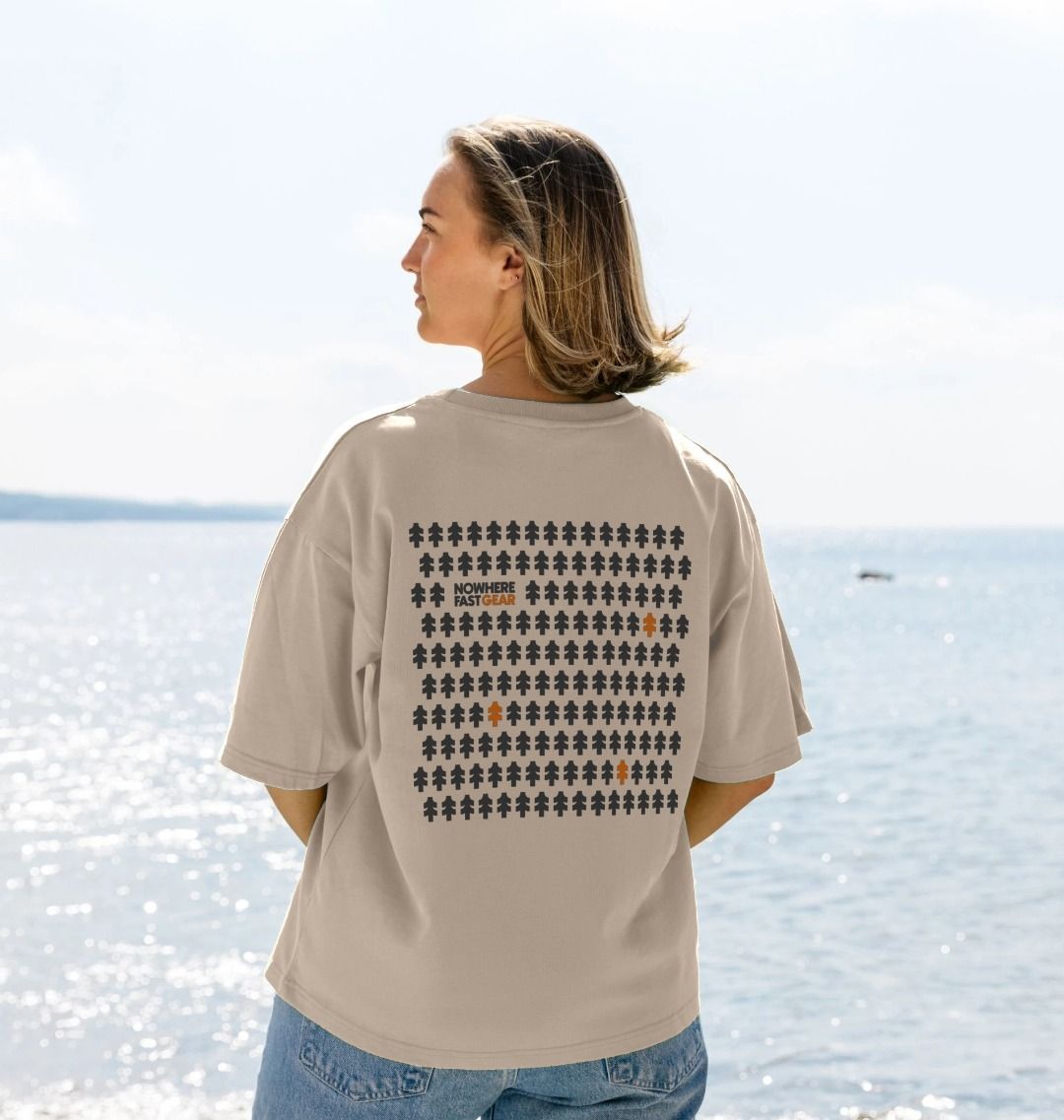 Women's Oversize T Shirt - Grey Logo