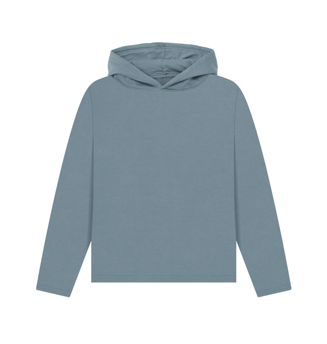 Stone Blue Women's Relaxed Fit Organic Hoodie