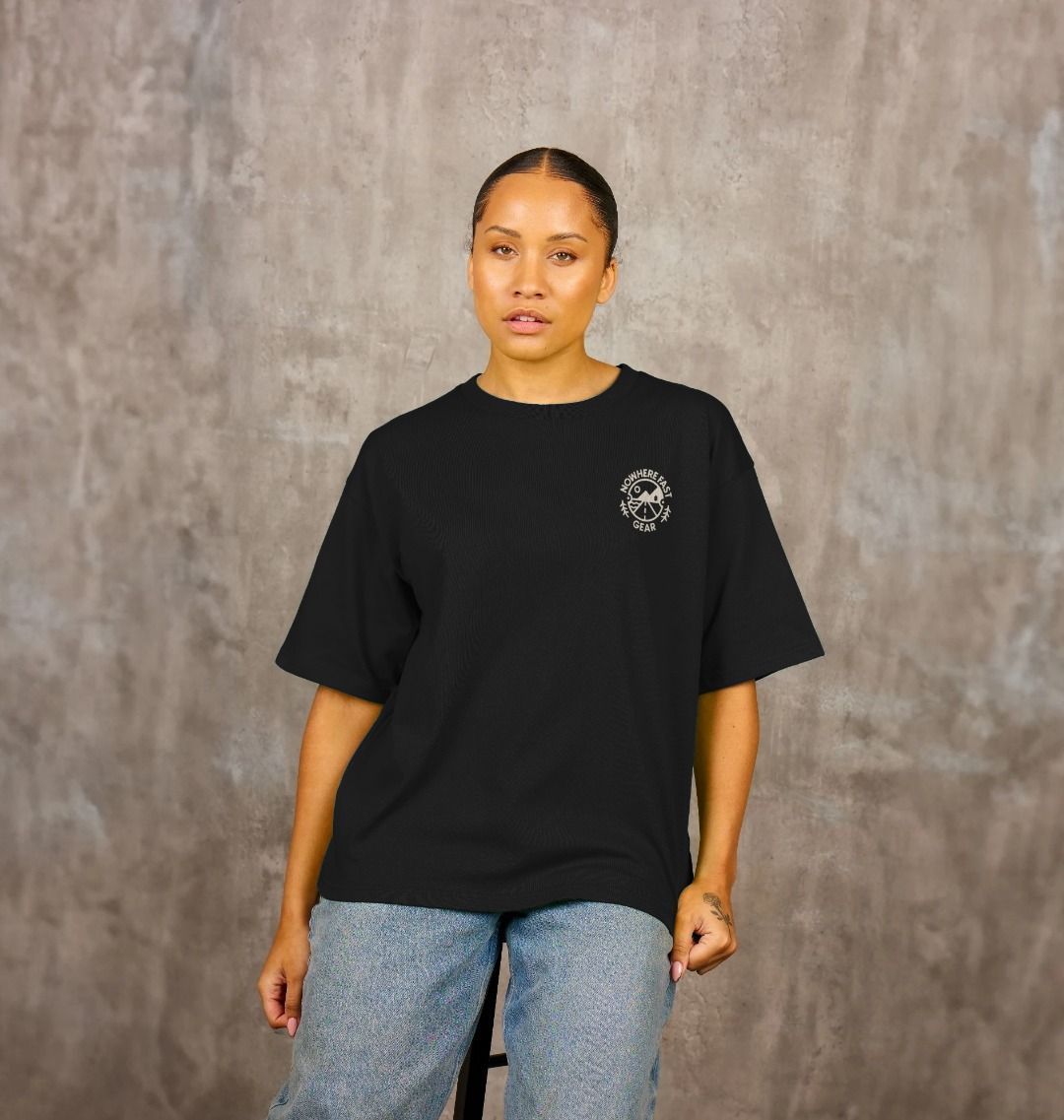 Women's Oversize T Shirt - Cream Logo